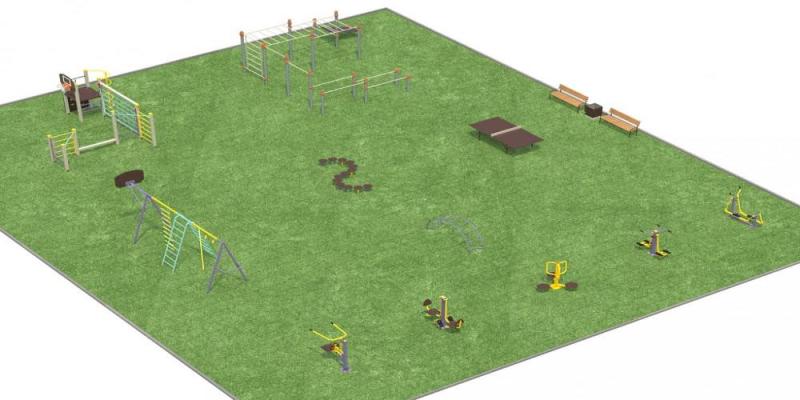 Дизайн проект спортплощадки разновозрастной  в Чеченской Республике