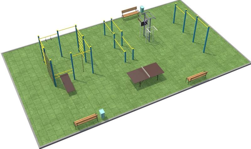 Проект спортплощадки 170 метров в Чеченской Республике в Чеченской Республике