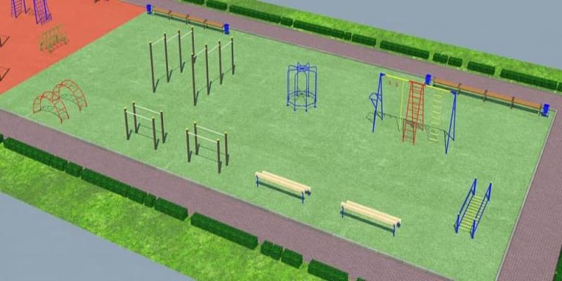 Проект детско-спортивной площадки для школы - детсада в Чеченской Республике