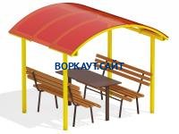 Стол и лавки под навесом МАФ 4005 в Чеченской Республике