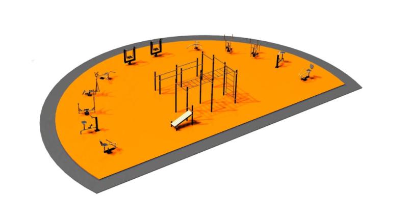 Дизайн проект спортплощадки Полукруглая в Чеченской Республике