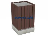 Урна деревянная квадратная с бетонным основанием МАФ 1633 в Чеченской Республике