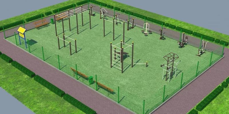 Проект спортивной воркаут площадки с уличными тренажерами - 1467400 рублей в Чеченской Республике