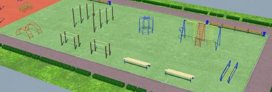 Проект детско-спортивной площадки для школы - детсада в Чеченской Республике