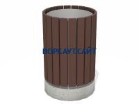 Урна деревянная круглая с бетонным основанием МАФ 1632 в Чеченской Республике