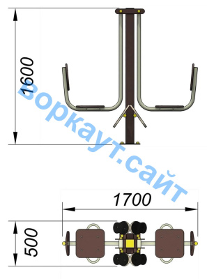 Уличный тренажер "Жим ногами горизонтальный " УТ 003 в Чеченской Республике