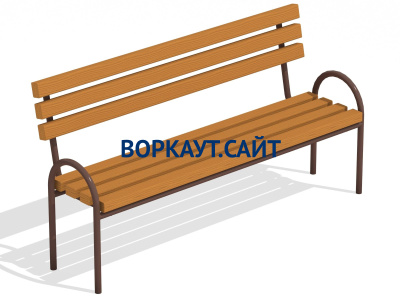 Парковая лавочка со спинкой МАФ 1605 в Чеченской Республике