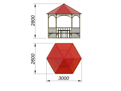 Беседка со столом и лавками МАФ 4121 в Чеченской Республике