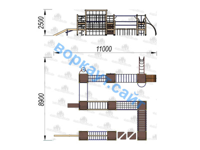 Детский спортивный комплекс Полоса препятствий ДСК 3116 в Чеченской Республике
