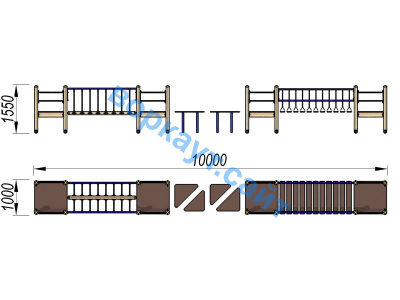 Детский спортивный комплекс Двойной мостик ДСК 3115 в Чеченской Республике