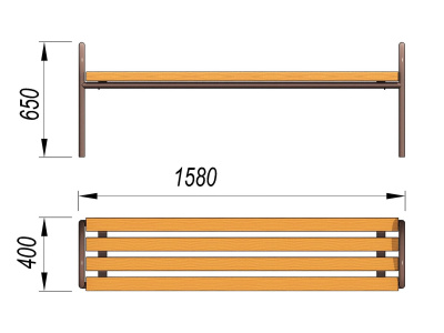 Лавочка парковая МАФ 1603 в Чеченской Республике