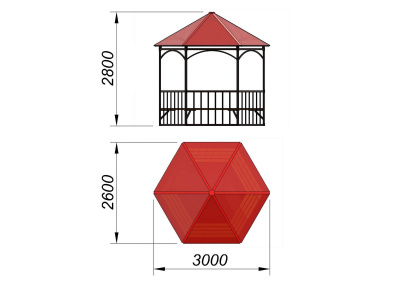 Беседка с лавками и полом МАФ 4122 в Чеченской Республике