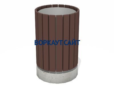 Урна деревянная круглая с бетонным основанием МАФ 1632 в Чеченской Республике