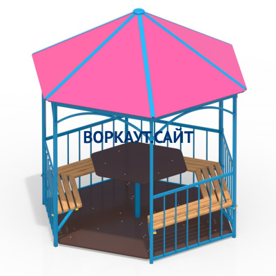 Беседка со столом, лавками и полом МАФ 4123 в Чеченской Республике