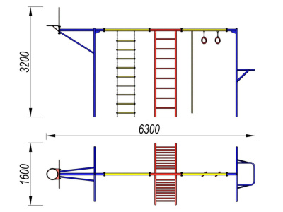 Гимнастический комплекс с баскетбольным щитом МАФ 3001 в Чеченской Республике Гимнастический комплекс с баскетбольным щитом МАФ 3001 в Чеченской Республике
